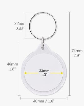 Circle photo keychain