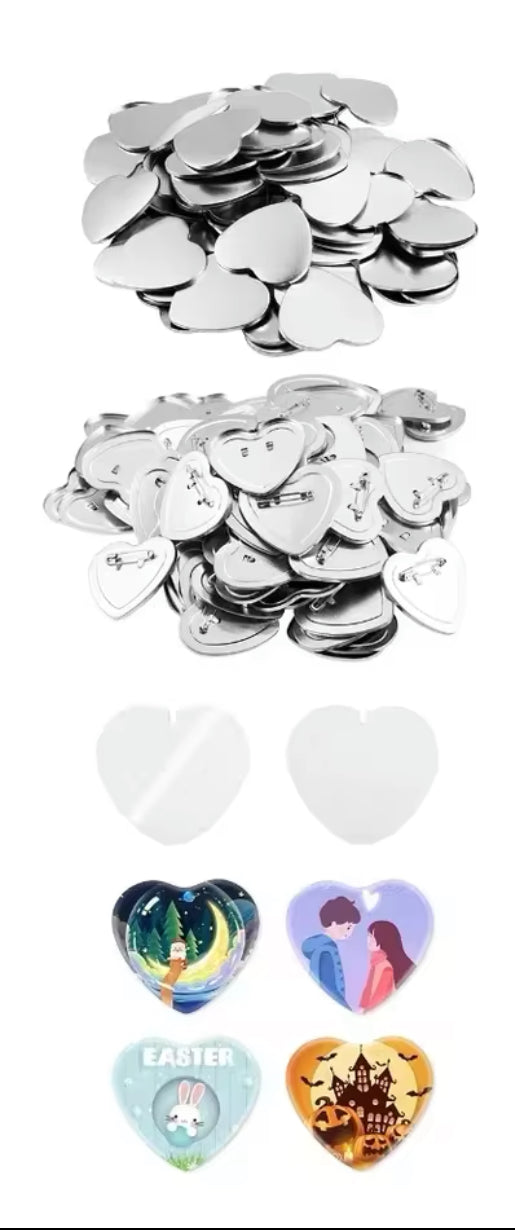 Metal Button Pins- 20 pins